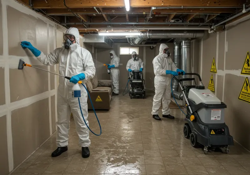 Basement Moisture Removal and Structural Drying process in Verona, PA